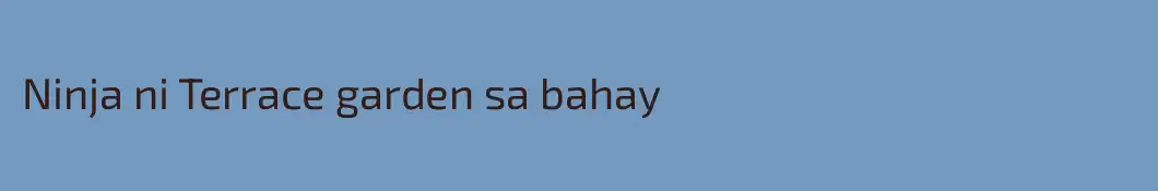 Ninja ni Terrace garden sa bahay